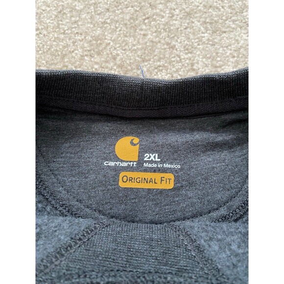 Carhartt Dark Gray Original Fit Crewneck Sweatshirt Pullover Workwear Mens 2XL - Picture 3 of 12